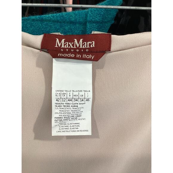 Max Mara Gorgeous Cream Ivory Crepe Stretch Classic Career Pencil Skirt 12  M - Picture 5 of 6